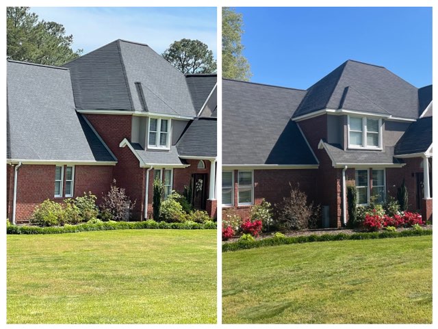 Before and after the Roof Shield process. The results speak for themselves.