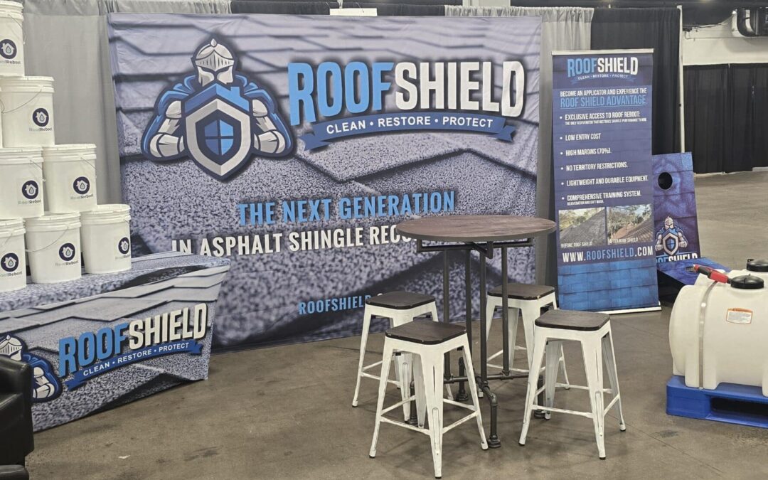 image of the Roof Shield / Roof Reboot booth at the Huge Convention at the Gaylord Opryland Convention Center in Nashville, TN.